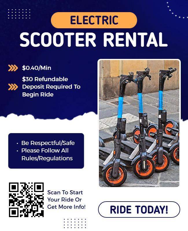 Electric Scooter Rental Promotion Flyer Template