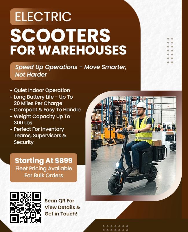 Electric Scooters for Warehouse Operations Flyer Template