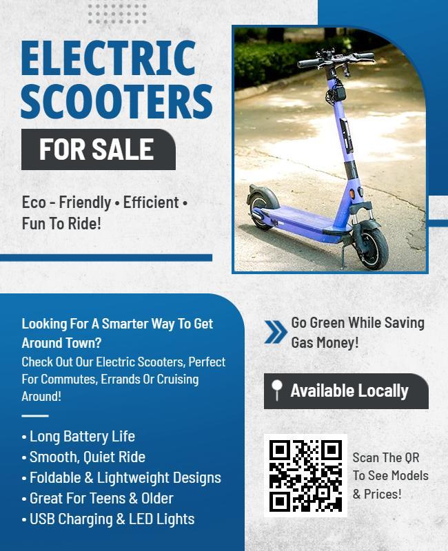 Electric Scooters Sale Promotion Flyer Template