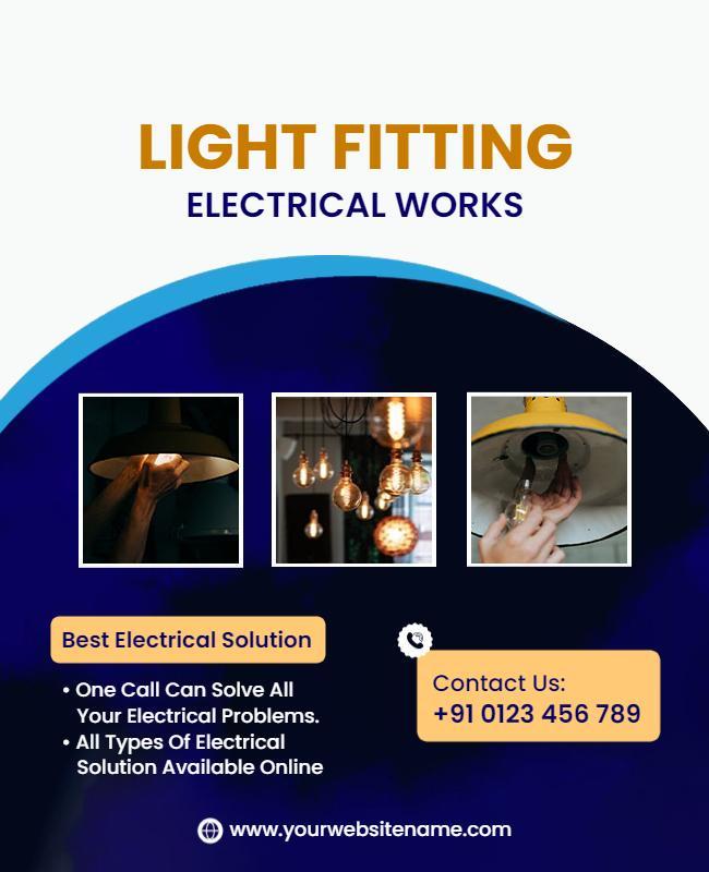 Electrical Light Fitting Services Flyer Template