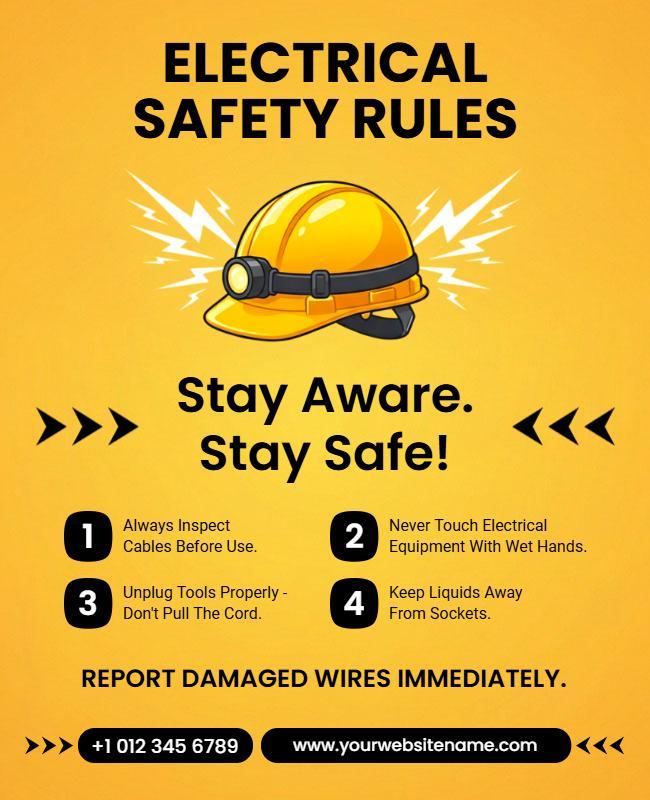 Electrical Safety Guidelines Poster Template