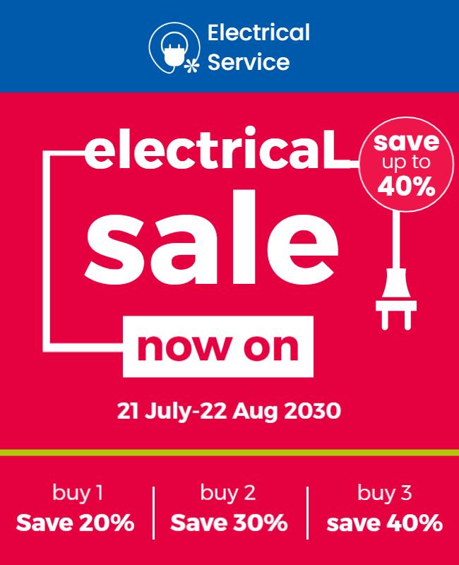 Electrical Service Discount Sale Flyer Template