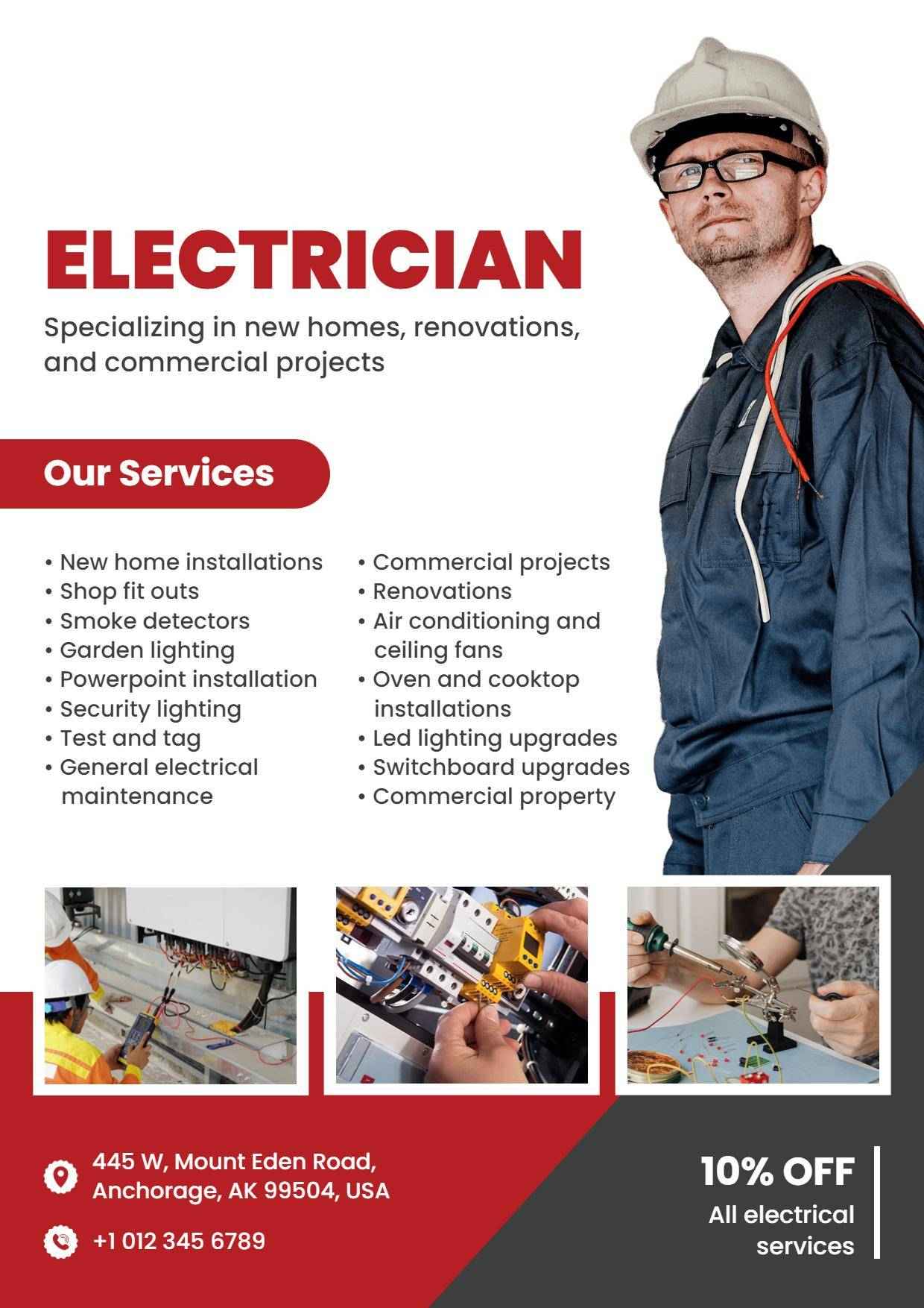 Electrical Services Promotion A4 Flyer Template