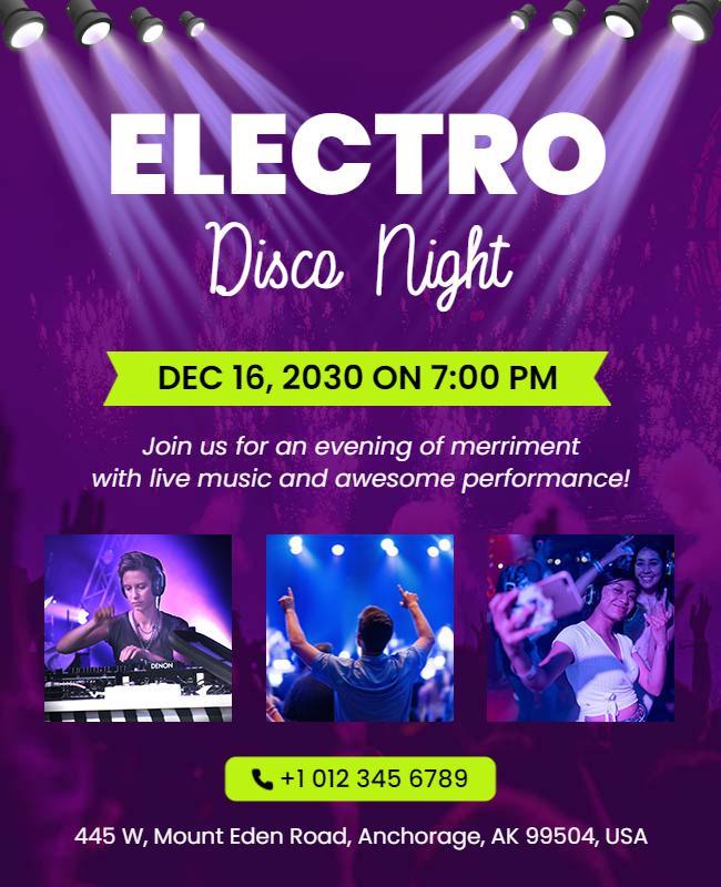 Electro Disco Night Event Flyer Template