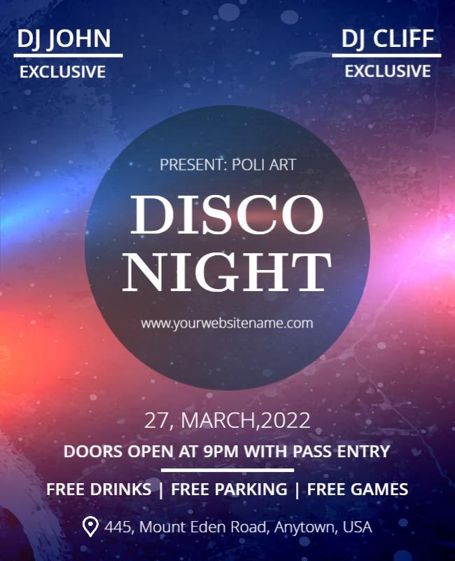 Electronic Disco Night Event Flyer Template