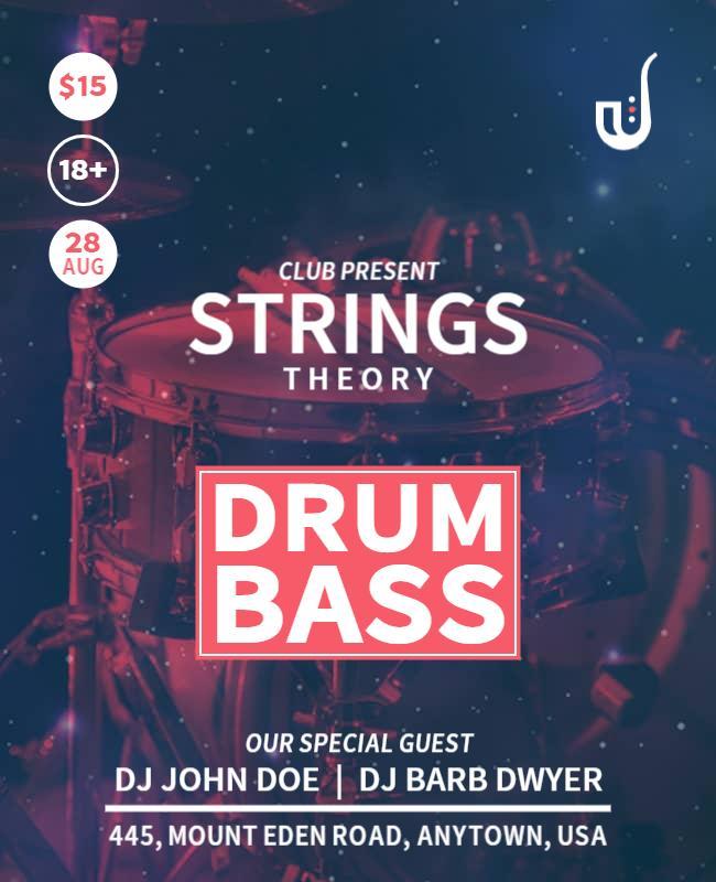 Electronic Drum and Bass Music Event Flyer Template