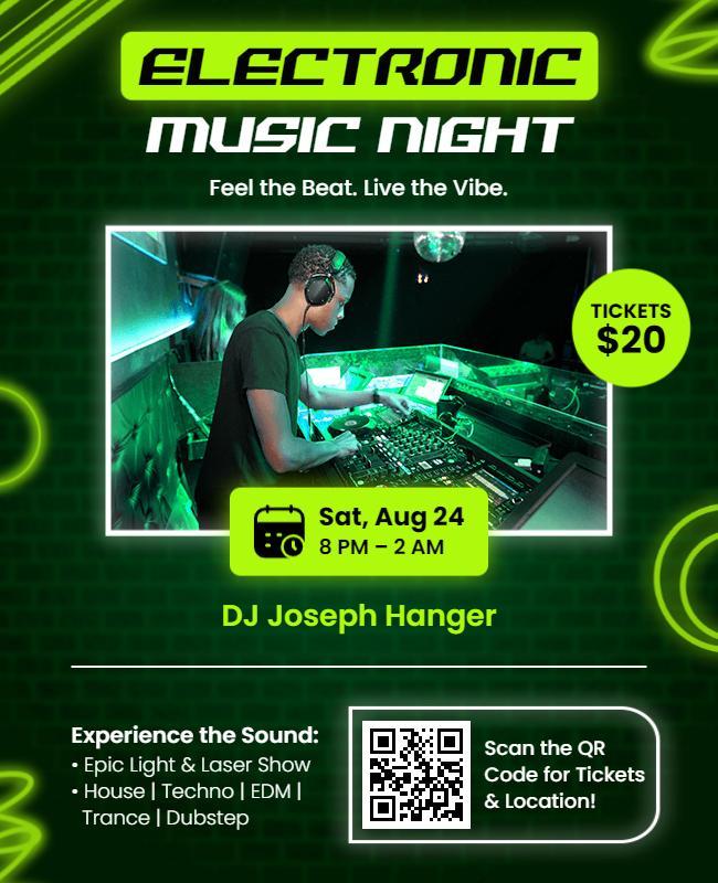 Electronic Music Night Event Flyer Template