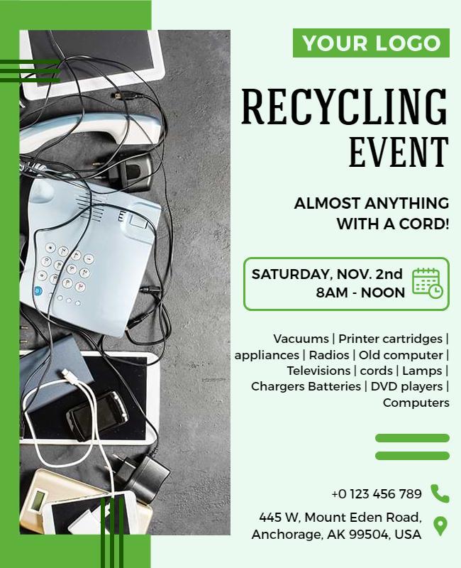 Electronics and Accessories Recycling Event Flyer Template