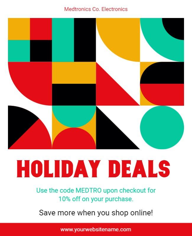 Electronics Holiday Sales Promotion Flyer Template