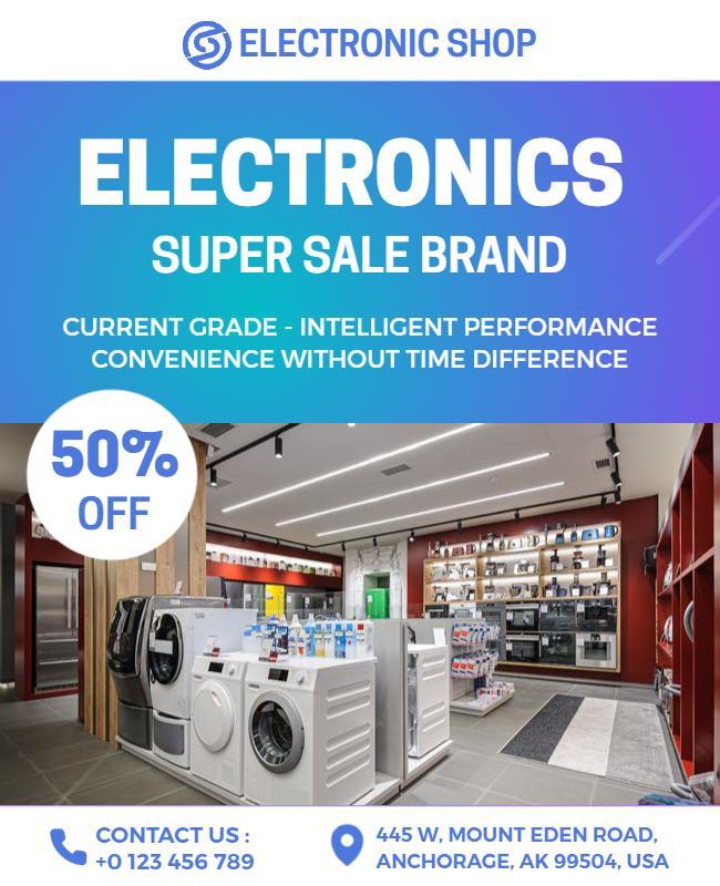 Electronics Store Super Sale Flyer Template