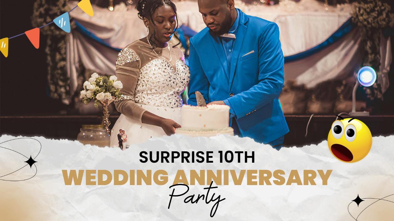 Elegant 10th Wedding Anniversary Celebration Party YouTube Thumbnail Template