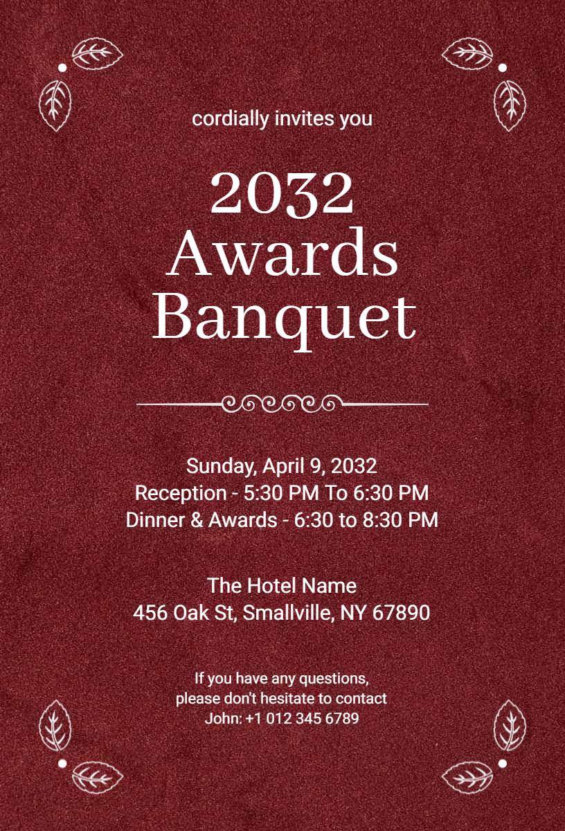 Elegant 2023 Awards Banquet Celebration Invitation Template