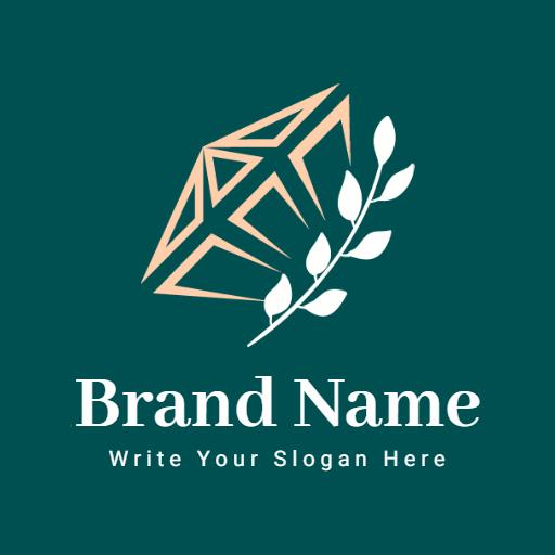 Elegant Abstract Diamond Design with Floral Elements Logo Template