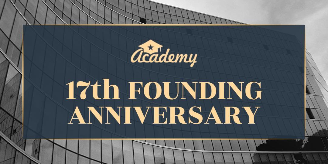 Elegant Academy 17th Founding Anniversary Tarpaulin Banner Template