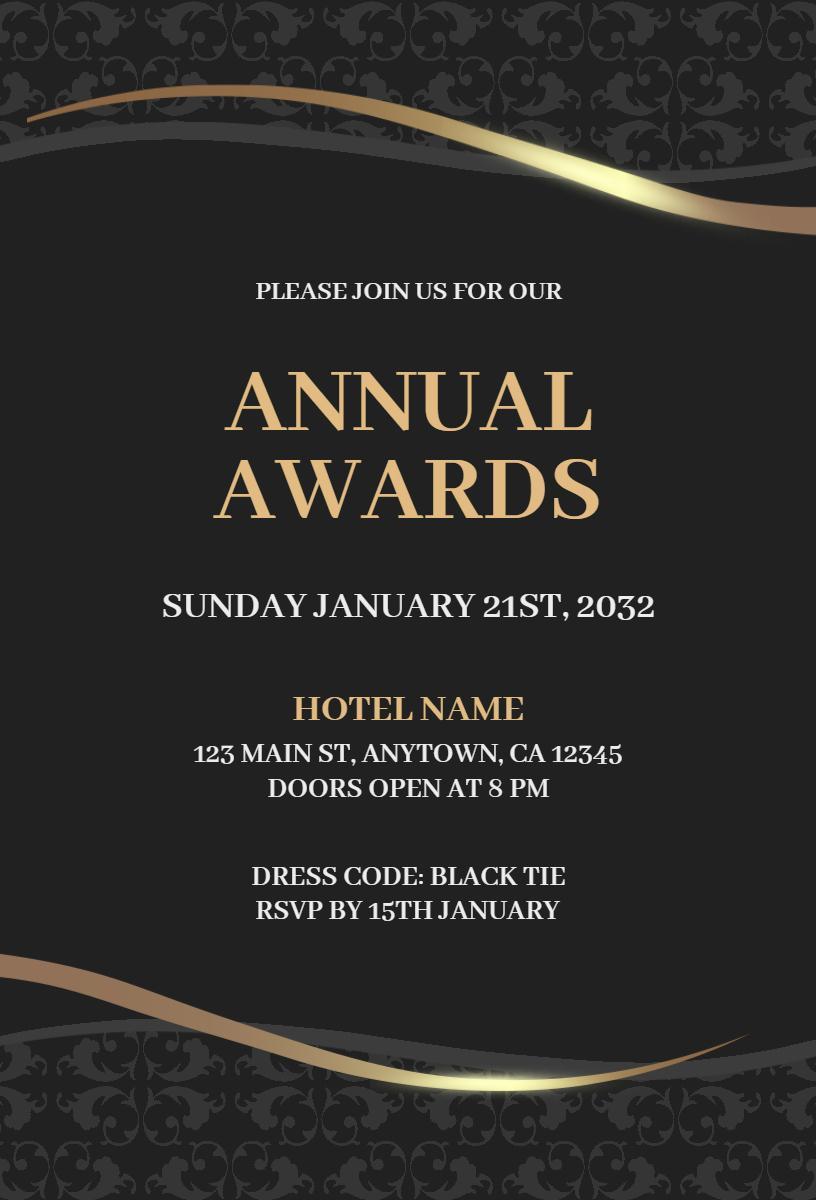 Elegant Annual Awards Ceremony Celebration Invitation Template