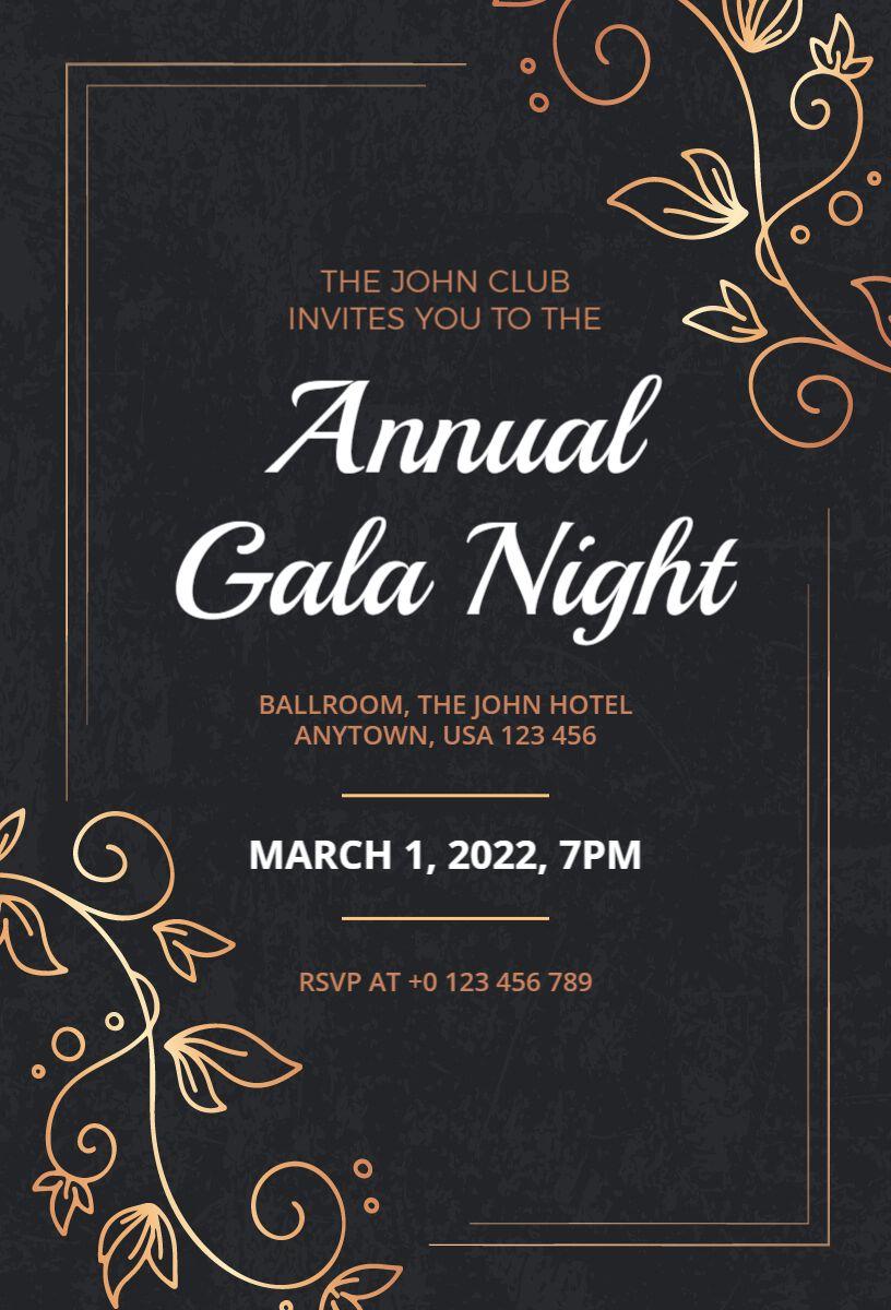 Elegant Annual Gala Night Celebration Invitation Template