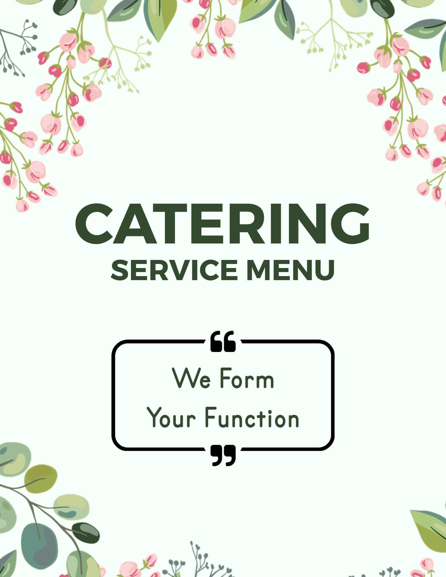 Elegant Appetizers and Savory Dishes Catering Menu Template