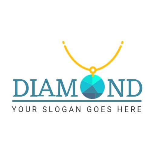 Elegant Aqua and Yellow Diamond Jewelry Pendant Logo Template