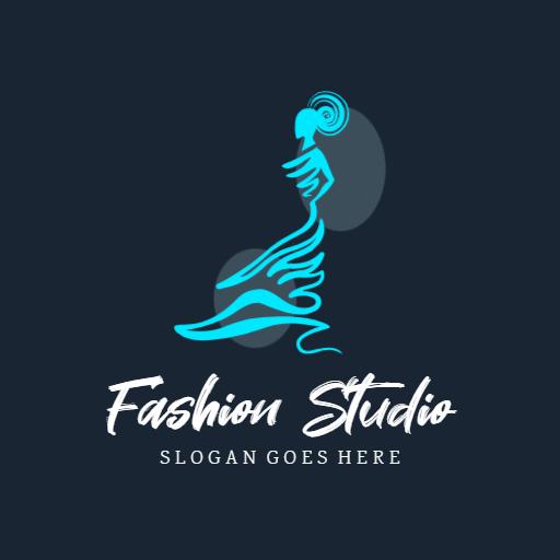 Elegant Aqua Fashion Design Capturing Modern Style Logo Template