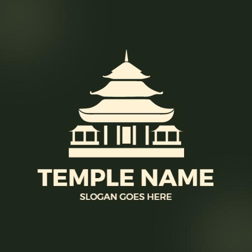 Elegant Architectural Design of a Serene Temple Logo Template
