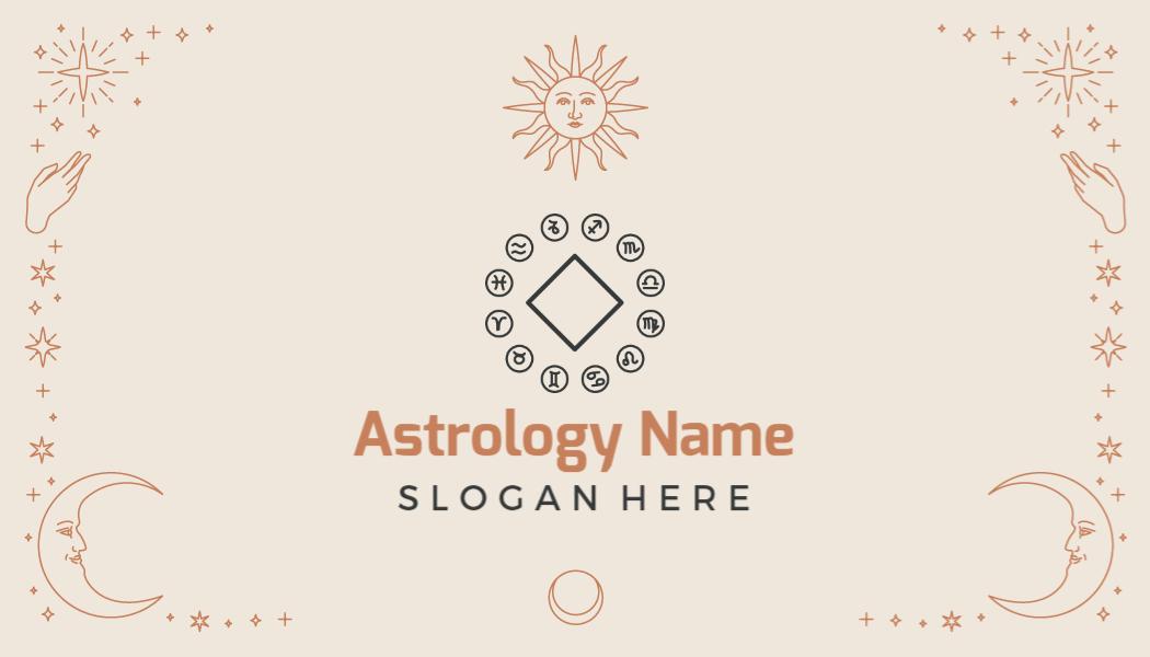 Elegant Astrology Themed Fortune Teller Visiting Card Template