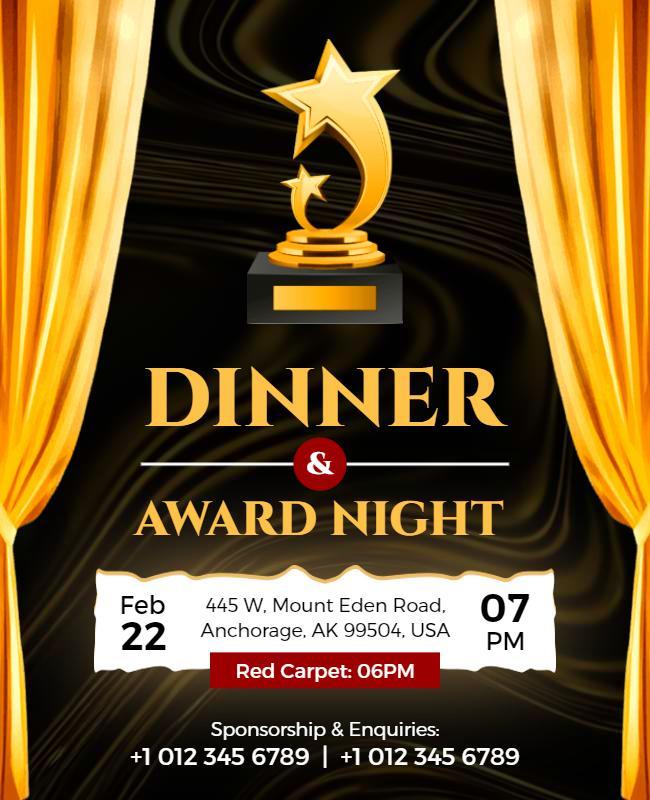 Elegant Award Night Dinner Event Flyer Template