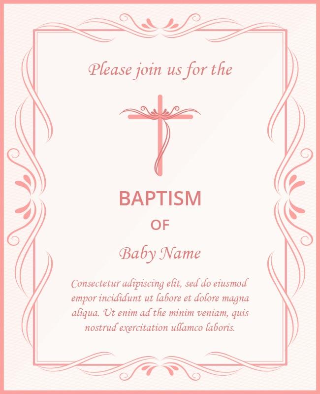 Elegant Baby Baptism Invitation Flyer Template