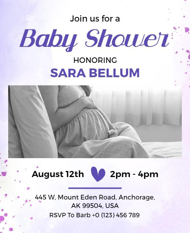 Elegant Baby Shower Celebration Announcement Flyer Template