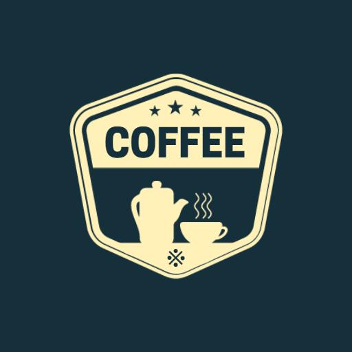 Elegant Badge Design Featuring Coffee Pot and Cup Logo Template