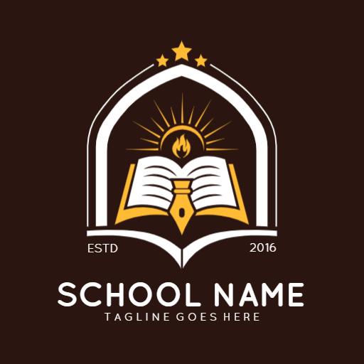 Elegant Badge Design Featuring Knowledge and Growth School Logo Template