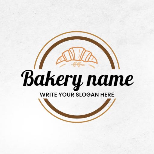 Elegant Bakery Logo Showcasing Croissant and Warm Tones Logo Template