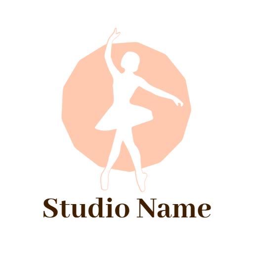 Elegant Ballet Dancer Silhouette with Soft Pink Background Logo Template