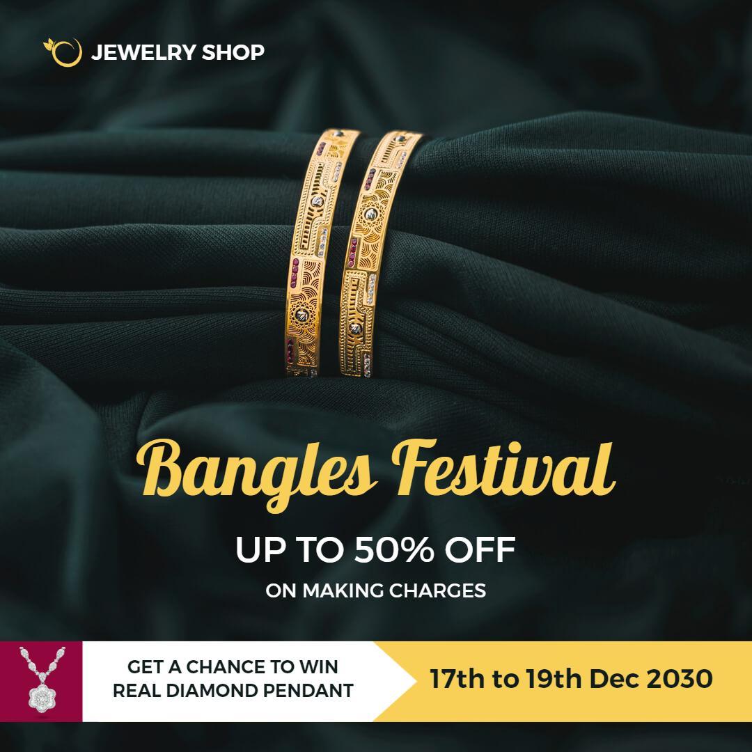 Elegant Bangles Festival with 50% Off Promotion Ad Template