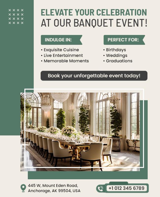 Elegant Banquet Event Invitation Flyer Template