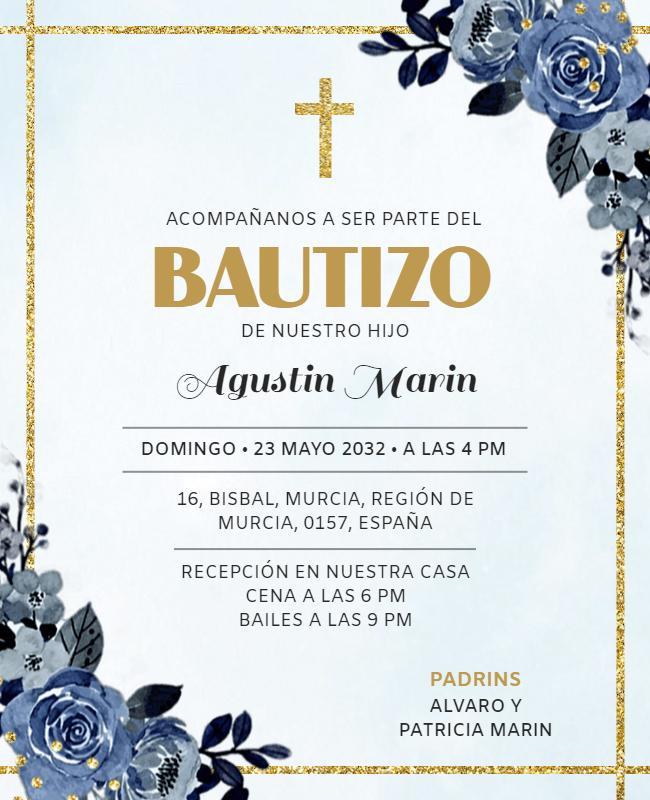 Elegant Baptism Celebration Invitation Flyer Template