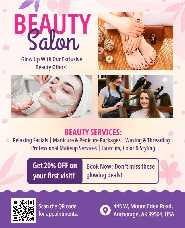 Elegant Beauty Salon Promotion Flyer Template