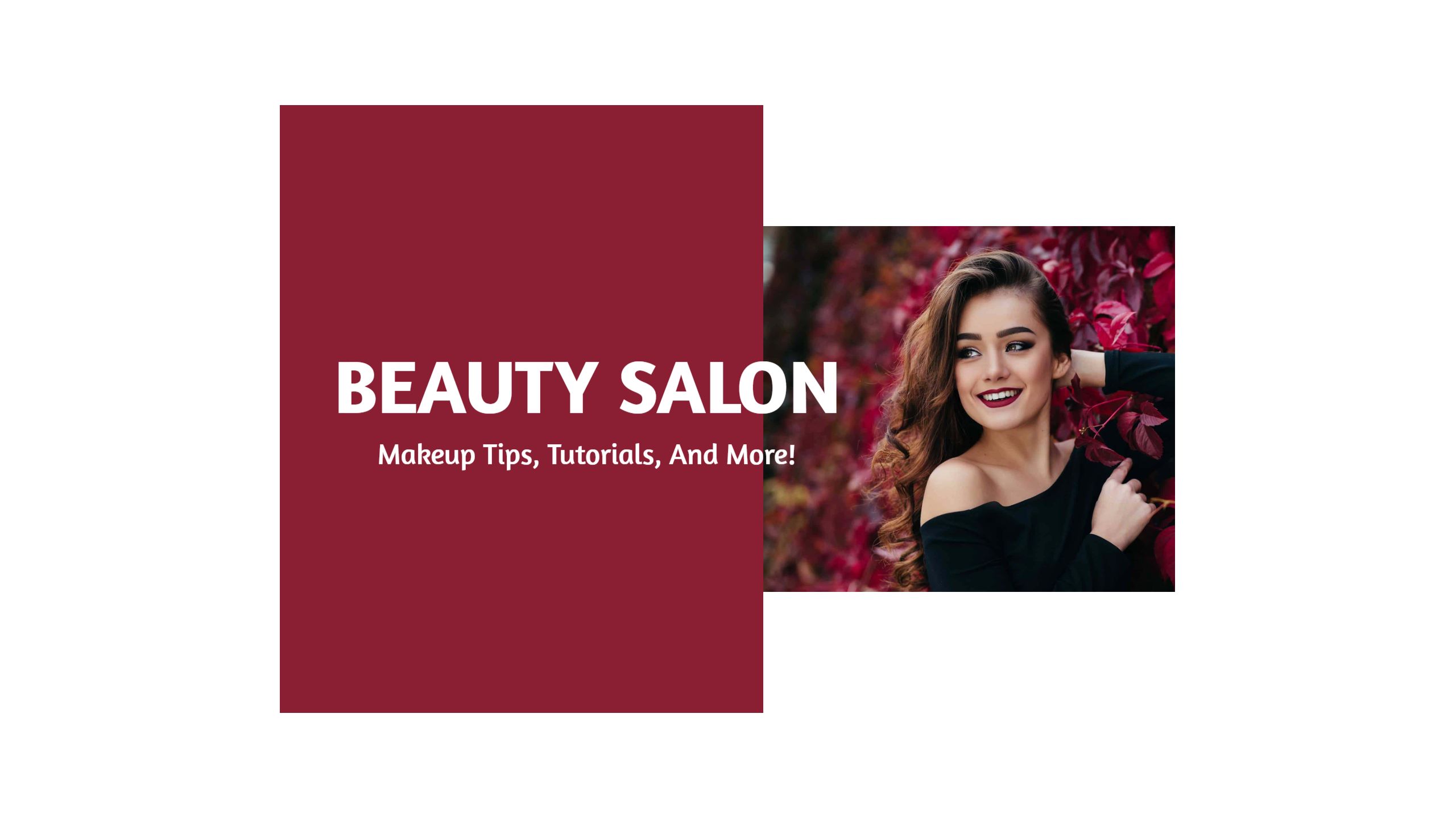 Elegant Beauty Salon Promotional Content with Burgundy Theme Banner Template