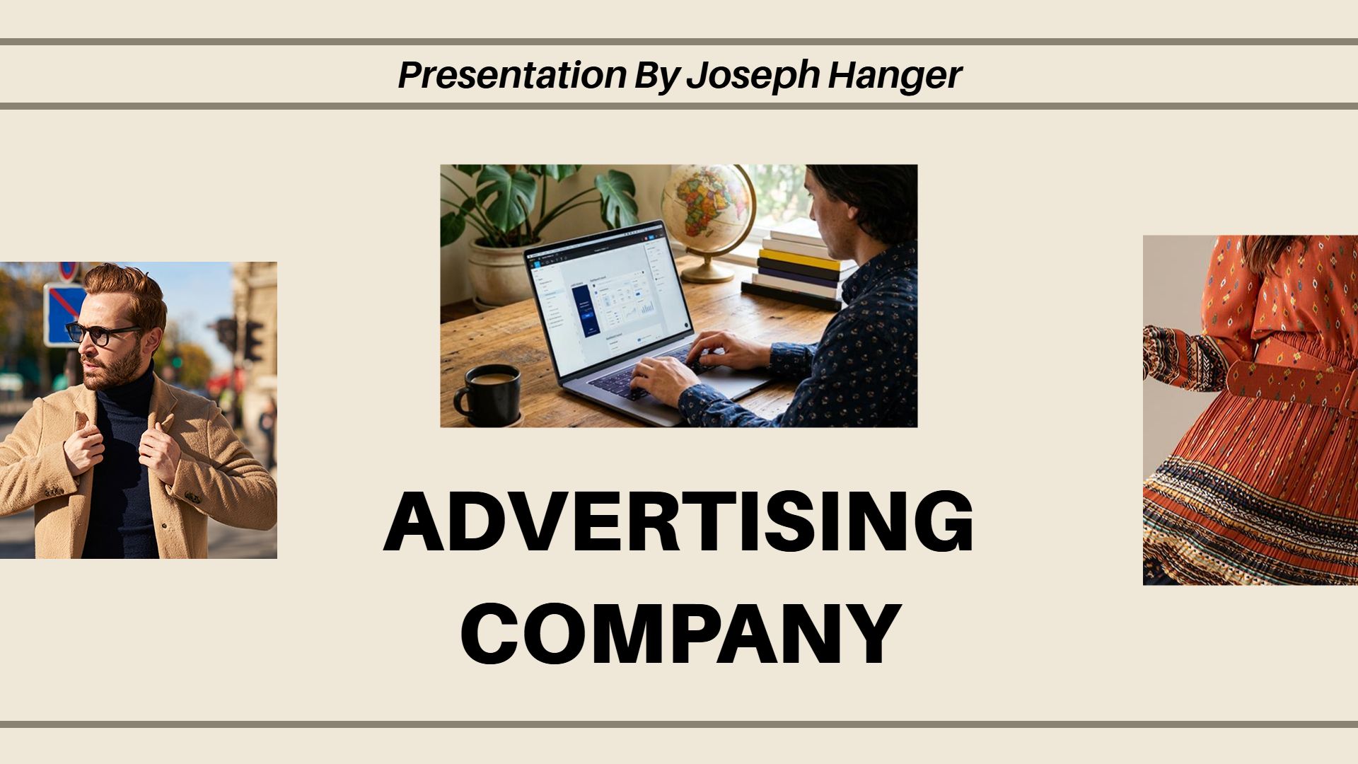 Elegant Beige Advertising Company Business Overview Presentation Template
