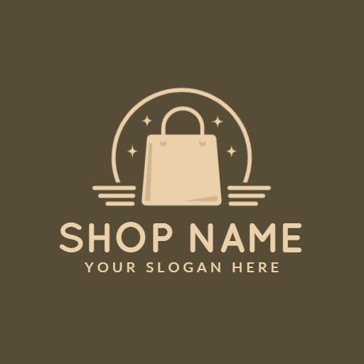 Elegant Beige Paper Bag Design with Stylish Elements Logo Template
