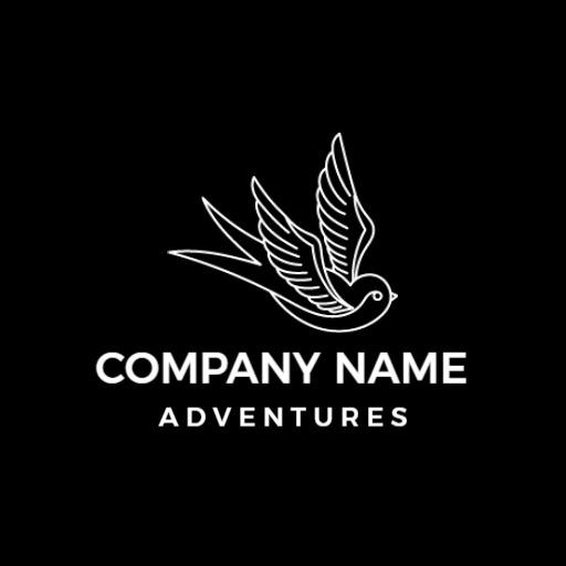 Elegant Bird Sketch Signifying Adventurous Journeys Logo Template