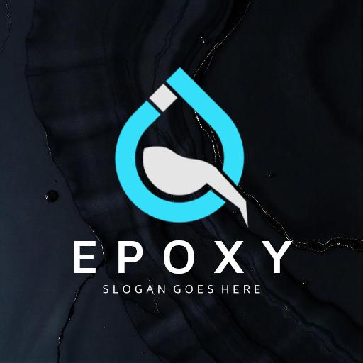 Elegant Black and Blue Epoxy Design Highlighting Quality Logo Template