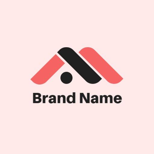Elegant Black and Coral Shapes Defining Minimalist Style Logo Template