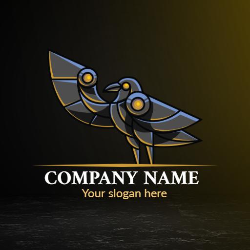 Elegant Black and Gold Aviary Design for Company Logo Template