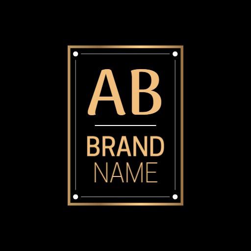 Elegant Black and Gold Brand Name Displaying Luxury Logo Template
