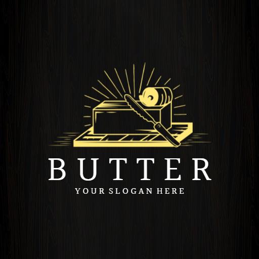 Elegant Black and Gold Butter Packaging Design Logo Template