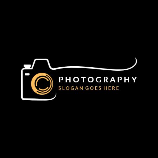 Elegant Black and Gold Camera Design Showcasing Photography Logo Template