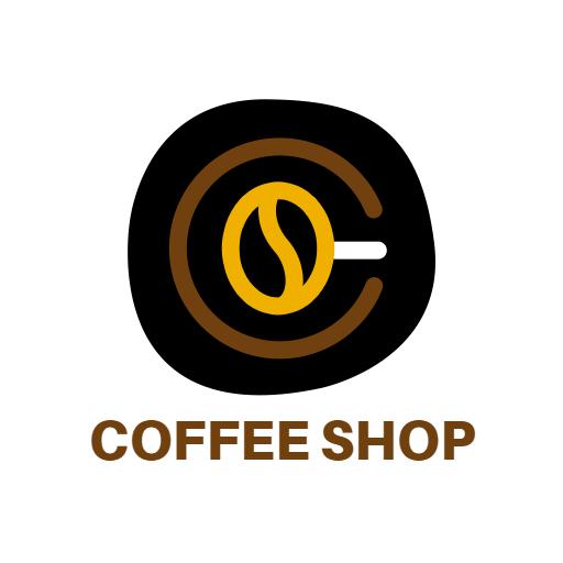 Elegant Black and Gold Coffee Shop Logo Design for Café Logo Template