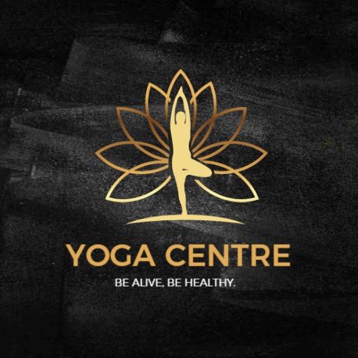 Elegant Black and Gold Design for Luxury Yoga Centre Logo Template