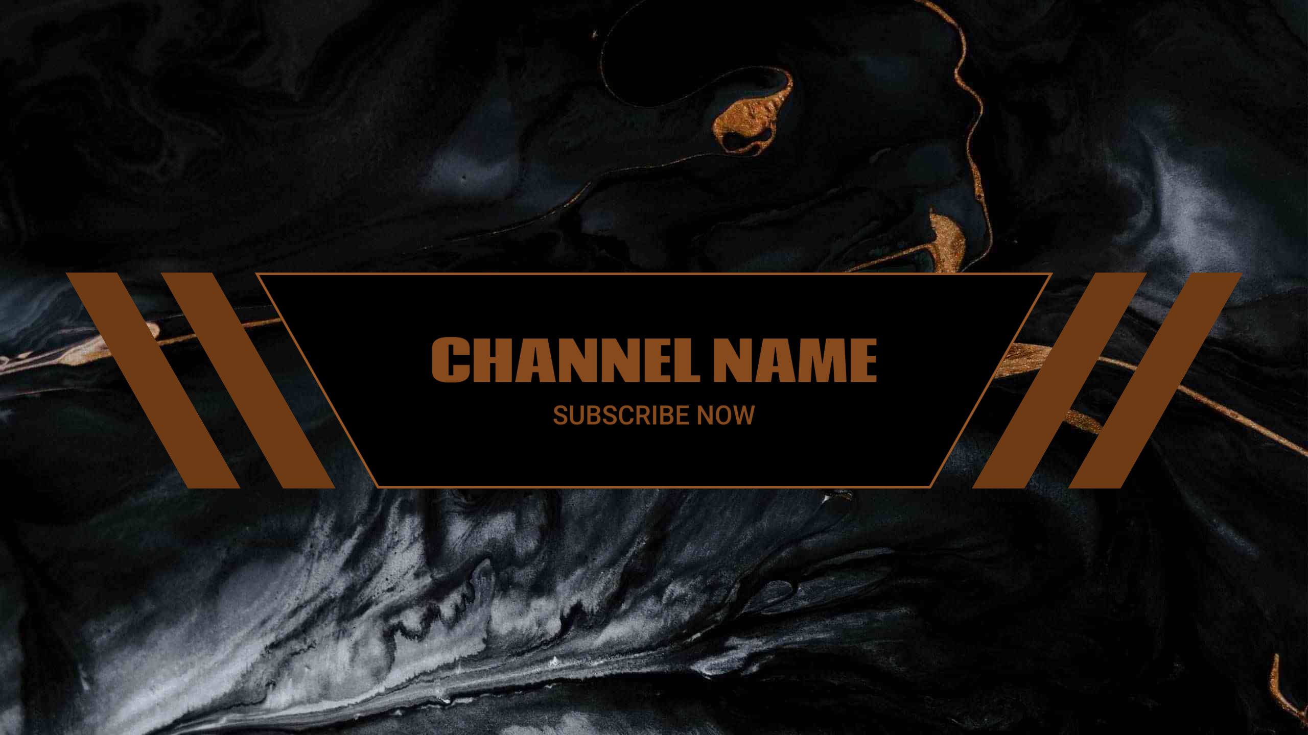 Elegant Black and Gold Design for YouTube Channel Banner Template