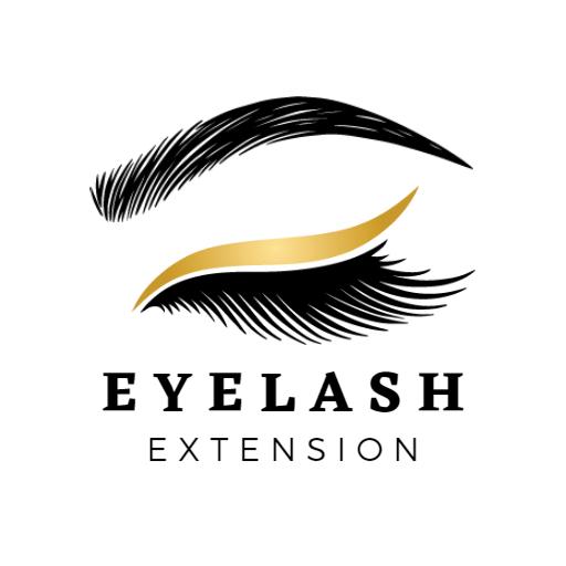 Elegant Black and Gold Design Representing Eyelash Extensions Logo Template